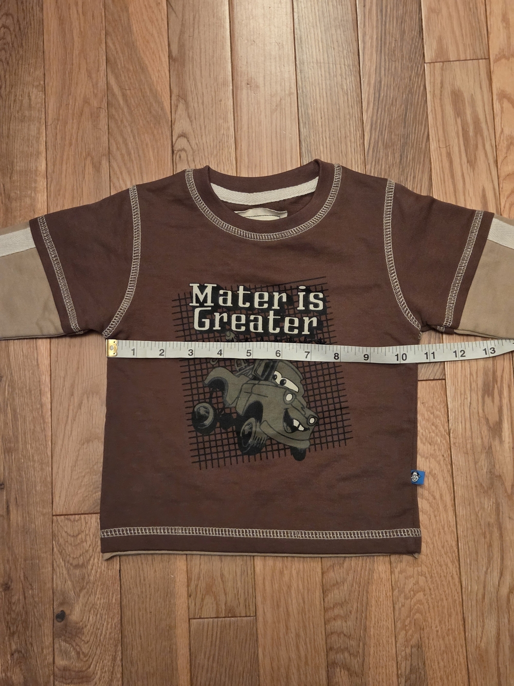 Disney Pixar Cars 9-12M 'Mater is Greater' Brown Longsleeve Shirt - Picture 4 of 5